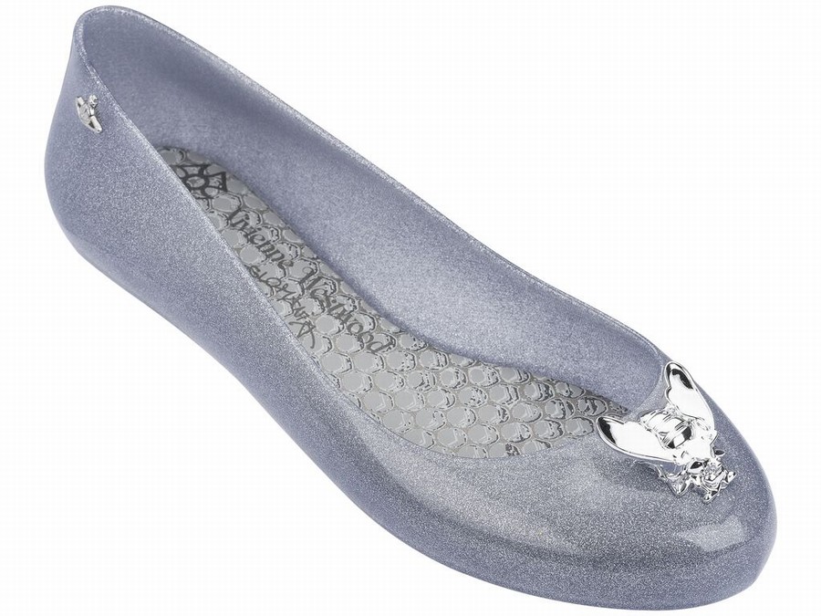 Bailarinas Melissa Vivienne Westwood Space Love Glitter Bee Mujer - Plateadas - Argentina QNC-761359